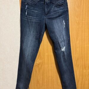 Women's Distressed Blue Jeans